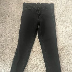 Zara jeans fringe on the side